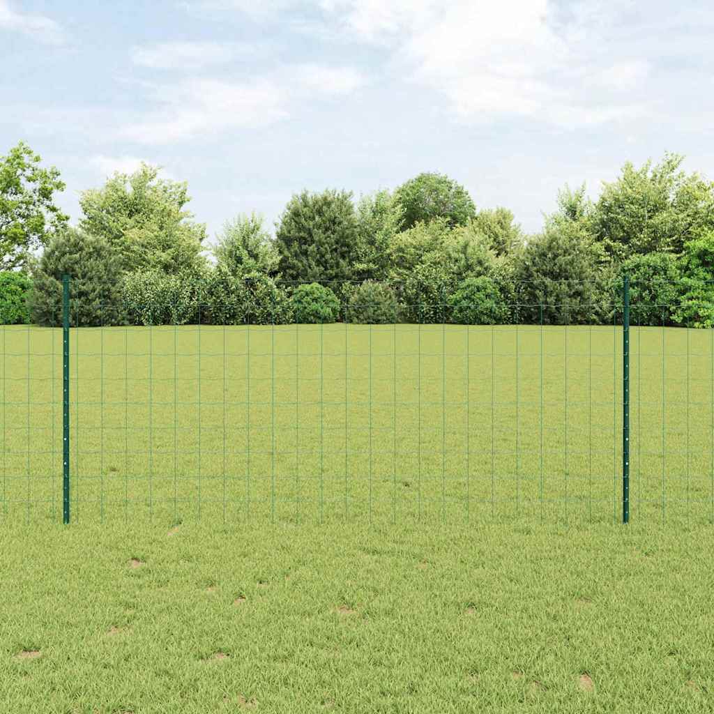 vidaXL Zaun mit Pfosten Grün 1 x 25 m Stahl