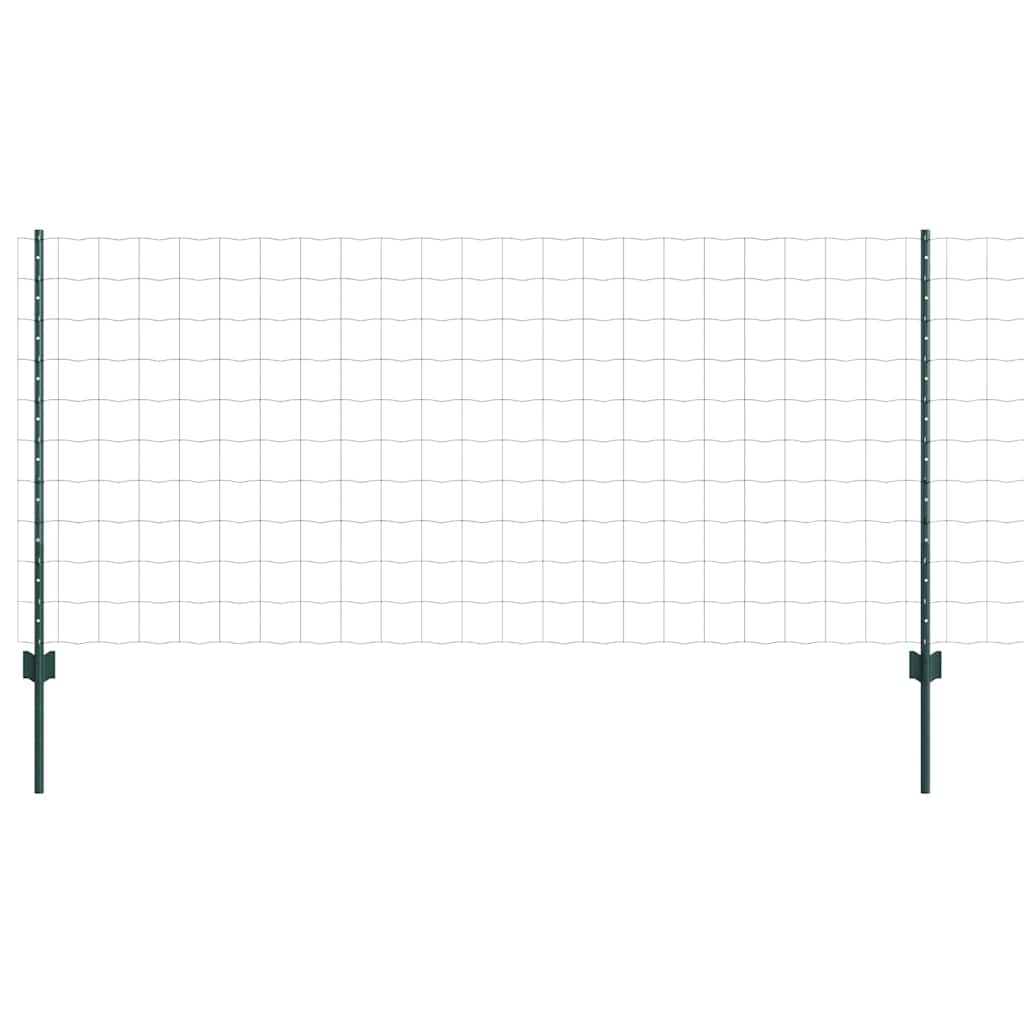 vidaXL Zaun mit Pfosten Grün 1 x 25 m Stahl