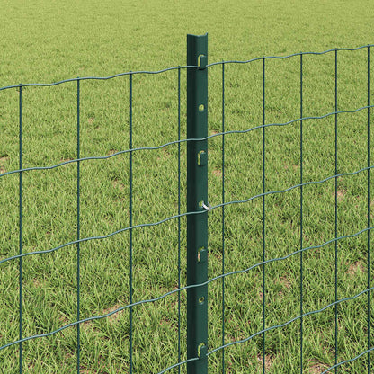vidaXL Zaun mit Pfosten Grün 0,6 x 50 m Stahl und PVC