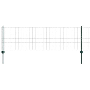 vidaXL Zaun mit Pfosten Grün 0,6 x 50 m Stahl und PVC