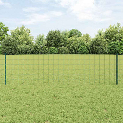 vidaXL Zaun mit Pfosten Grün 0,6 x 50 m Stahl und PVC