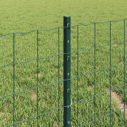 vidaXL Zaun mit Pfosten Grün 0,4 x 10 m Stahl und PVC