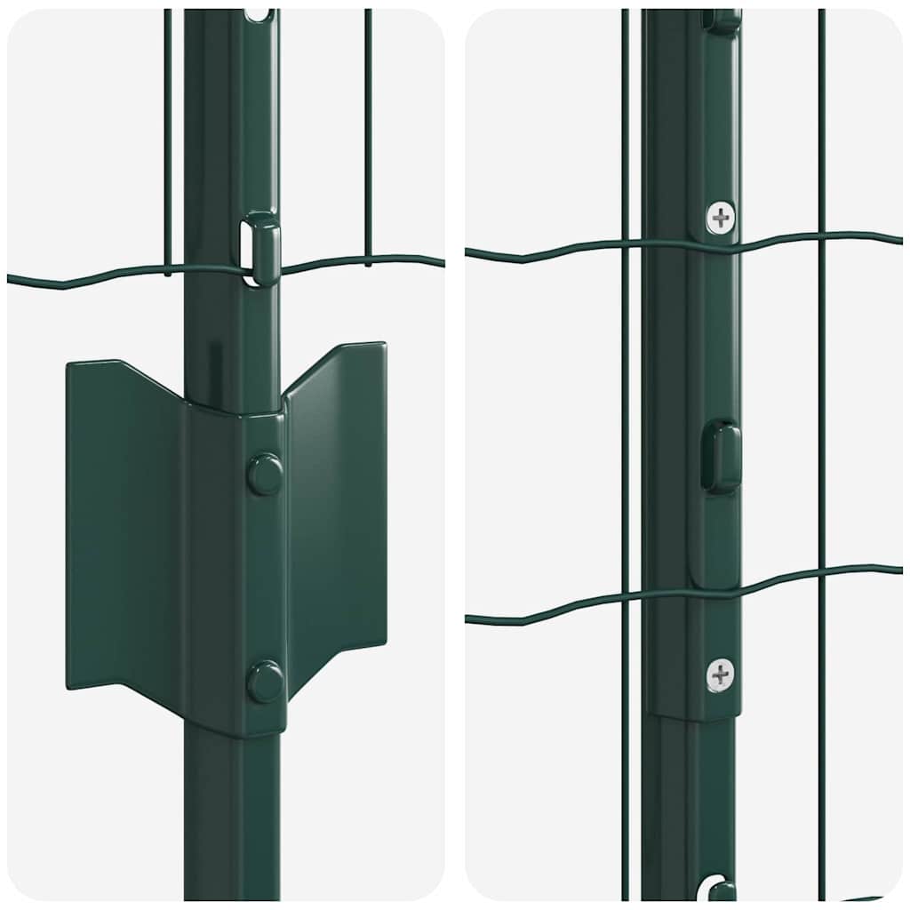 vidaXL Zaun mit Pfosten Grün 1 x 10 m Stahl