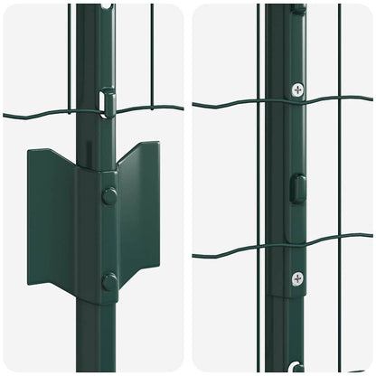 vidaXL Zaun mit Pfosten Grün 1 x 10 m Stahl