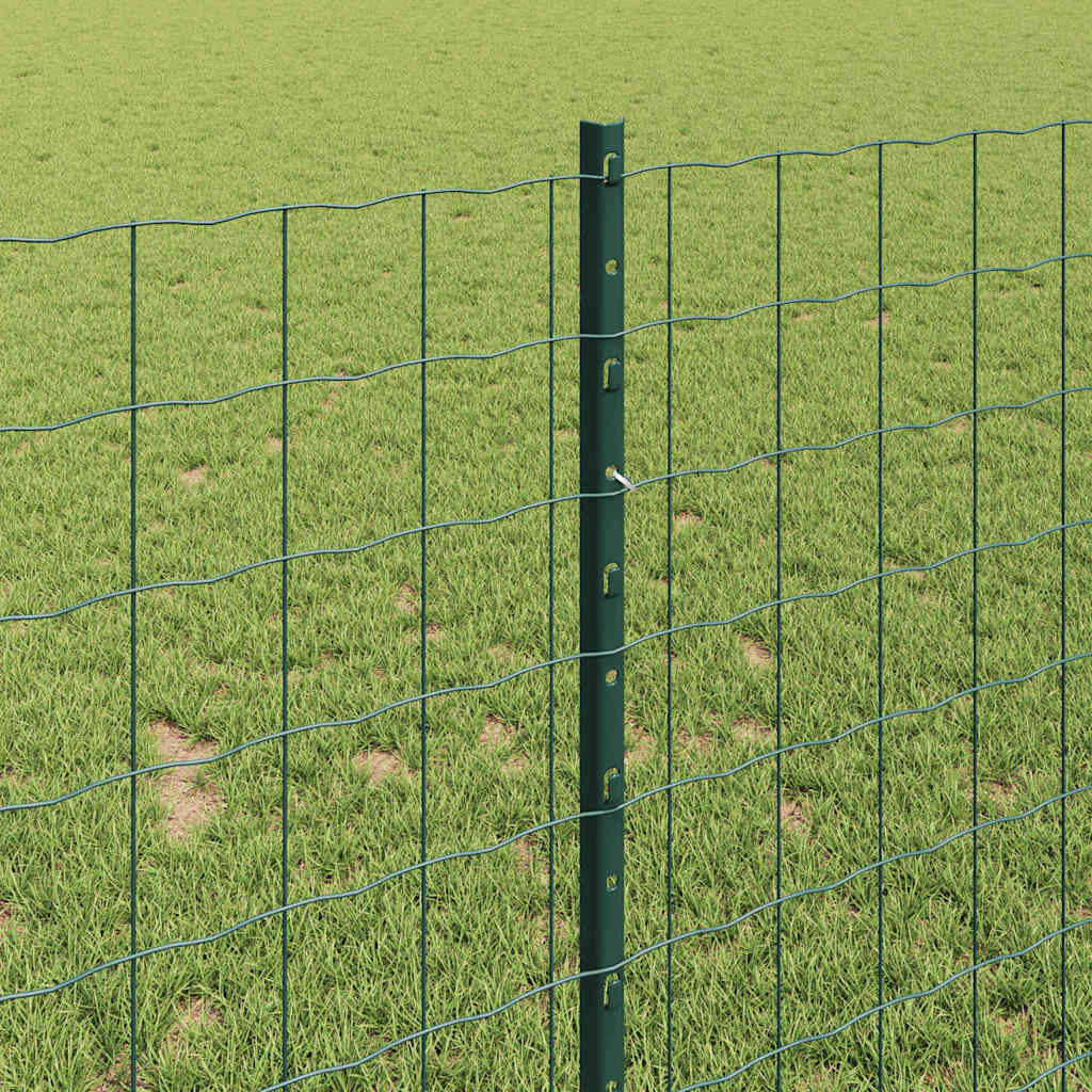 vidaXL Zaun mit Pfosten Grün 1 x 10 m Stahl
