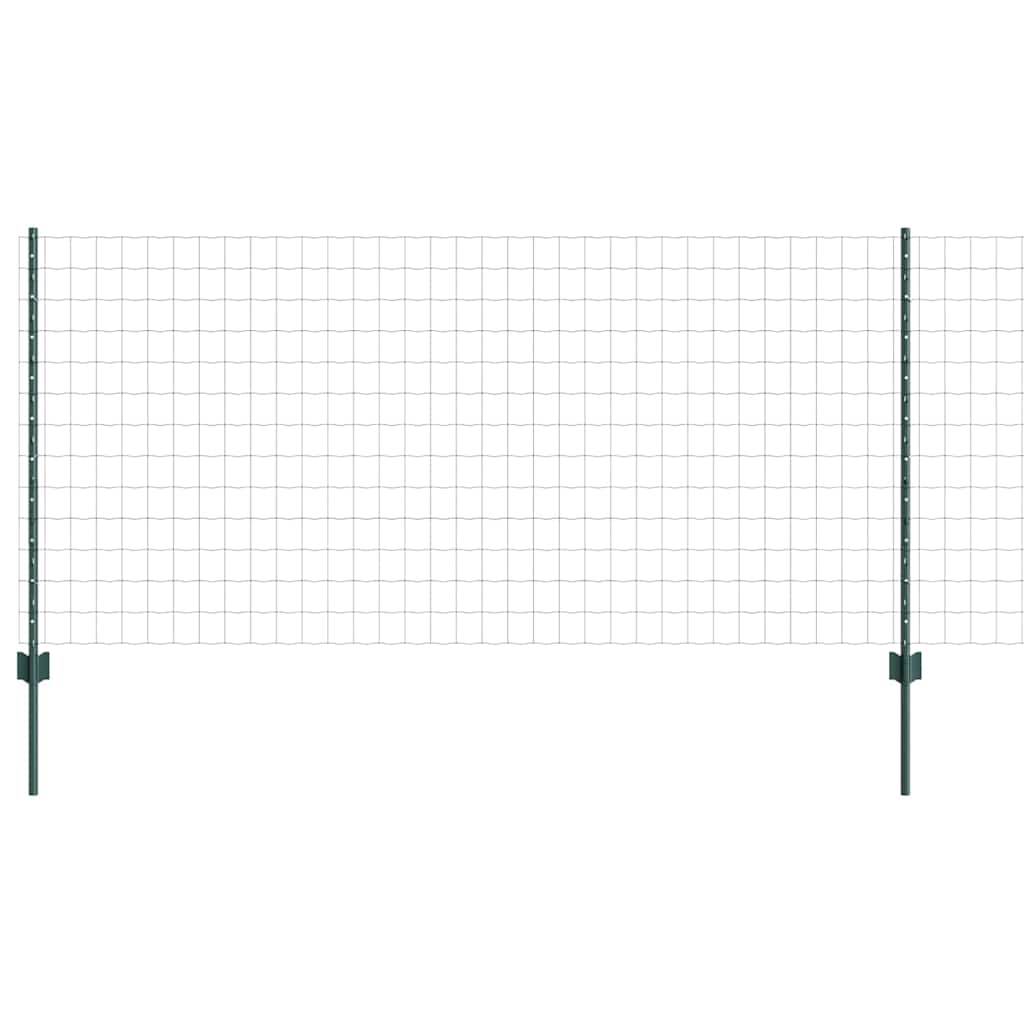 vidaXL Zaun mit Pfosten Grün 1 x 10 m Stahl