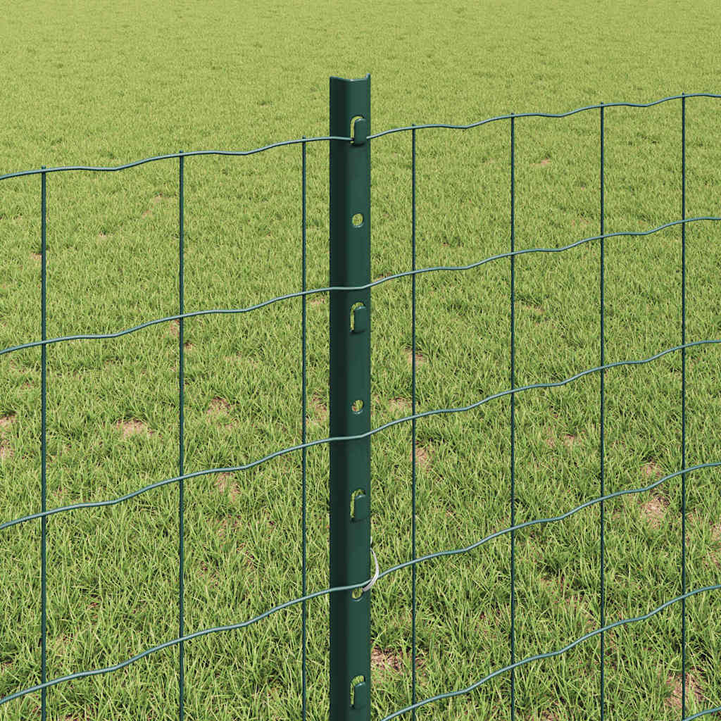 vidaXL Zaun mit Pfosten Grün 0,8 x 25 m Stahl