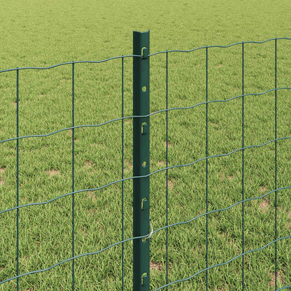 vidaXL Zaun mit Pfosten Grün 0,8 x 25 m Stahl