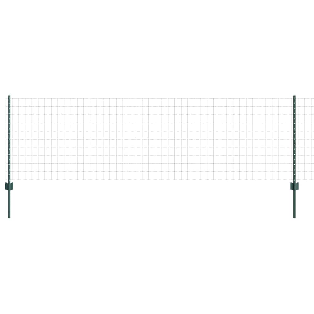 vidaXL Zaun mit Pfosten Grün 0,8 x 25 m Stahl