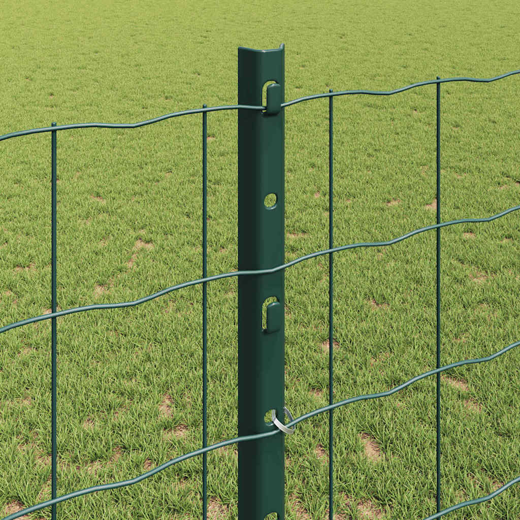 vidaXL Zaun mit Pfosten Grün 1,2 x 25 m Stahl