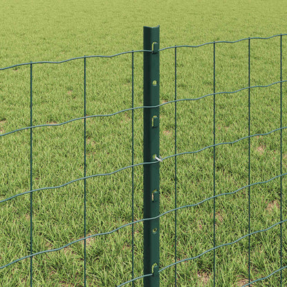 vidaXL Zaun mit Pfosten Grün 0,6 x 50 m Stahl und PVC