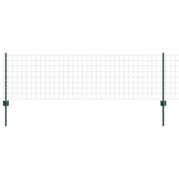 vidaXL Zaun mit Pfosten Grün 0,6 x 50 m Stahl und PVC