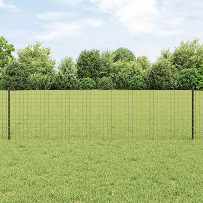 vidaXL Zaun mit Pfosten Grau 0,6 x 10 m Stahl und PVC