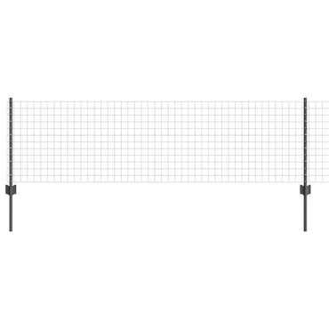 vidaXL Zaun mit Pfosten Grau 0,6 x 10 m Stahl und PVC
