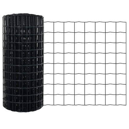 vidaXL Zaun mit Pfosten Grau 0,6 x 10 m Stahl und PVC