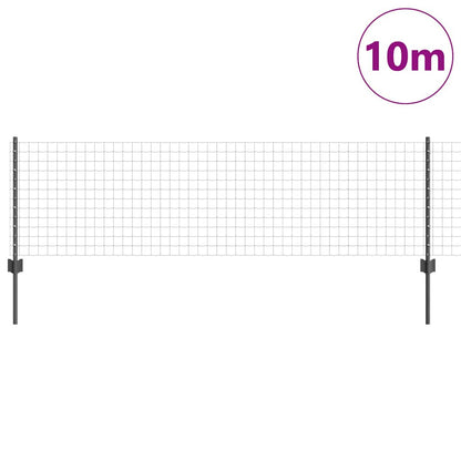 vidaXL Zaun mit Pfosten Grau 0,6 x 10 m Stahl und PVC