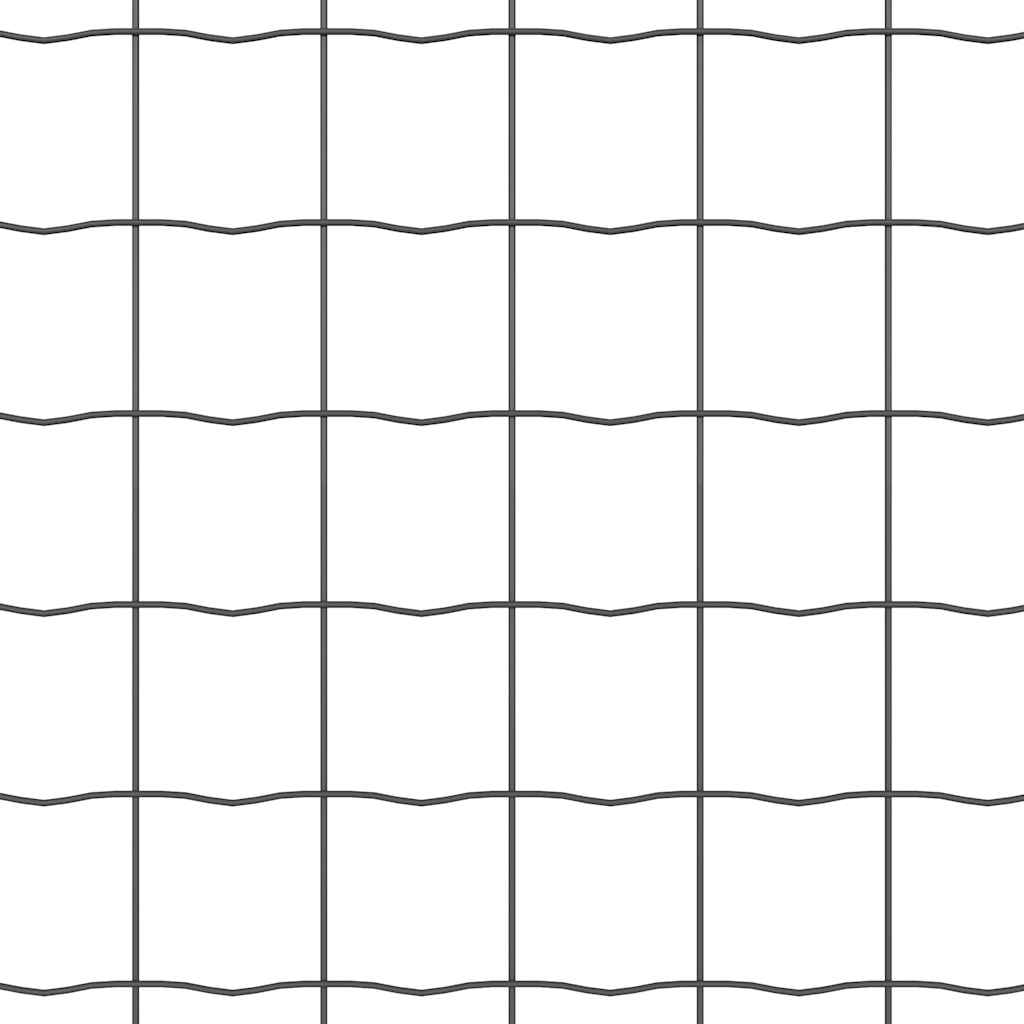 vidaXL Zaun mit Pfosten Grau 0,8 x 10 m Stahl und PVC