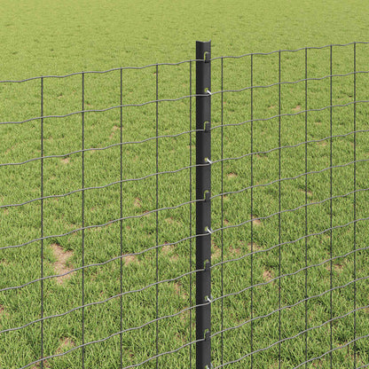 vidaXL Zaun mit Pfosten Grau 1 x 10 m Stahl und PVC