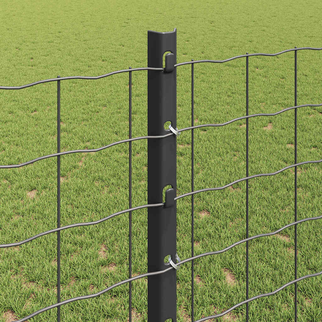 vidaXL Zaun mit Pfosten Grau 1,2 x 10 m Stahl und PVC