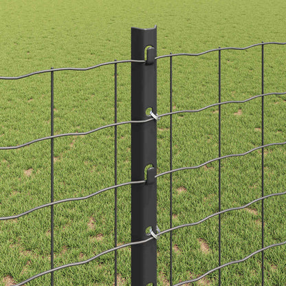 vidaXL Zaun mit Pfosten Grau 1,2 x 10 m Stahl und PVC
