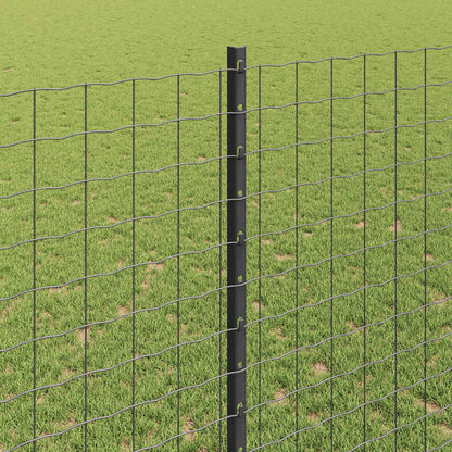 vidaXL Zaun mit Pfosten Grau 1,4 x 10 m Stahl und PVC