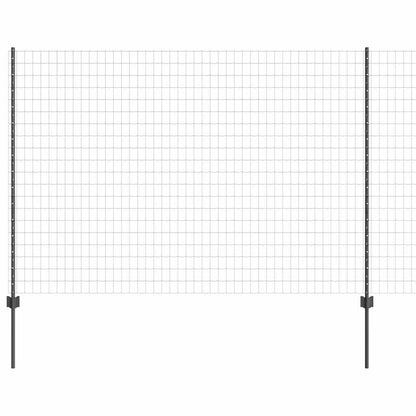 Zaun mit Pfosten Grau 1,6 x 10 m Stahl und PVC