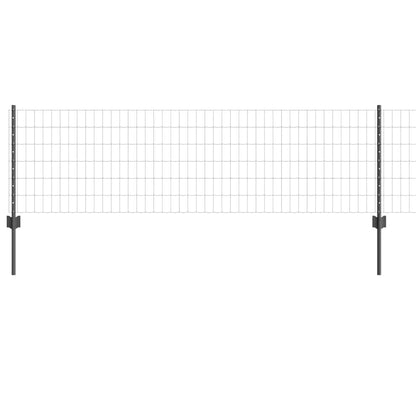 vidaXL Zaun mit Pfosten Grau 0,6 x 10 m Stahl und PVC