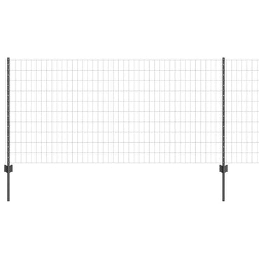 vidaXL Zaun mit Pfosten Grau 1 x 10 m Stahl und PVC