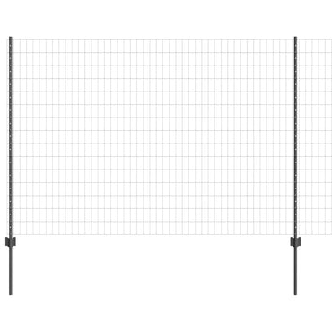 vidaXL Zaun mit Pfosten Grau 1,5 x 10 m Stahl und PVC