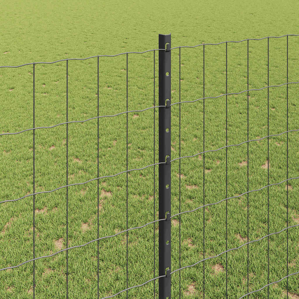 vidaXL Zaun mit Pfosten Grau 1,6 x 10 m Stahl und PVC