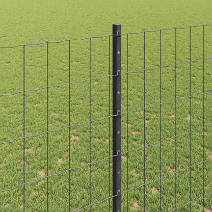 vidaXL Zaun mit Pfosten Grau 1,6 x 10 m Stahl und PVC