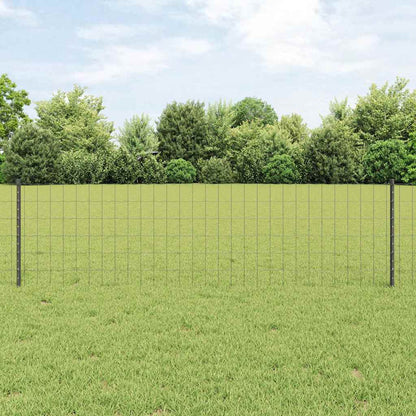 vidaXL Zaun mit Pfosten Grau 0,6 x 10 m Stahl und PVC