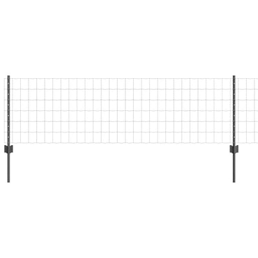 vidaXL Zaun mit Pfosten Grau 0,6 x 10 m Stahl und PVC