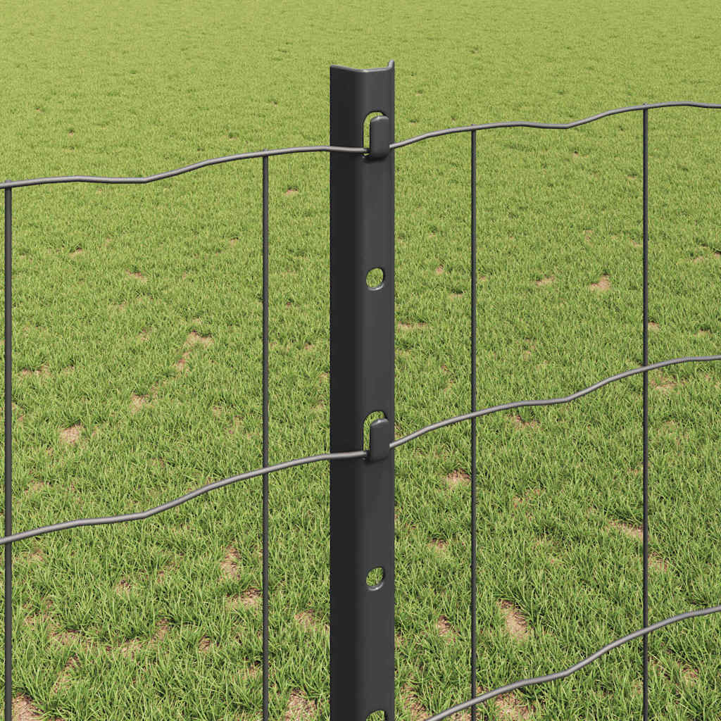 vidaXL Zaun mit Pfosten Grau 1,2 x 10 m Stahl und PVC
