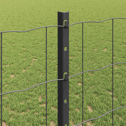 vidaXL Zaun mit Pfosten Grau 1,2 x 10 m Stahl und PVC