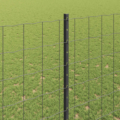 vidaXL Clôture avec poteaux Gris 1,6 x 10 m Acier et PVC