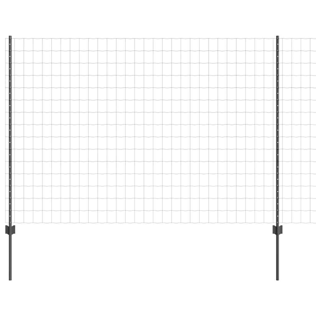 vidaXL Clôture avec poteaux Gris 1,6 x 10 m Acier et PVC