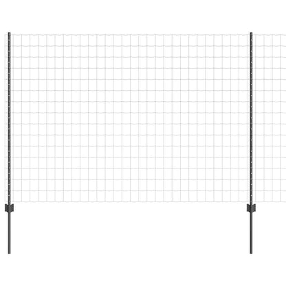 vidaXL Clôture avec poteaux Gris 1,6 x 10 m Acier et PVC