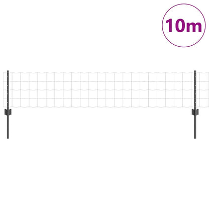 vidaXL Zaun mit Pfosten Grau 0,4 x 10 m Stahl und PVC
