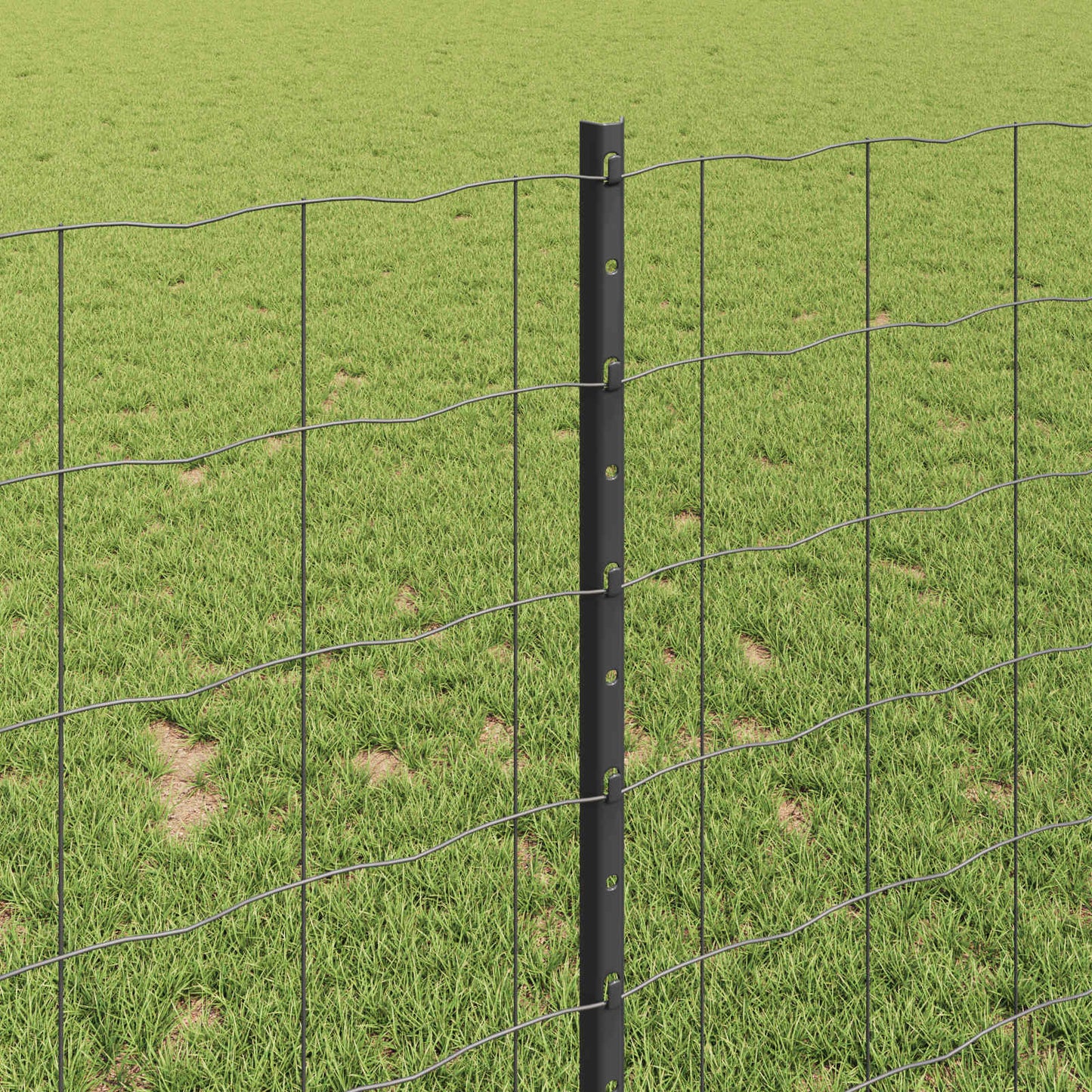 vidaXL Clôture avec poteaux Gris 1 x 10 m Acier