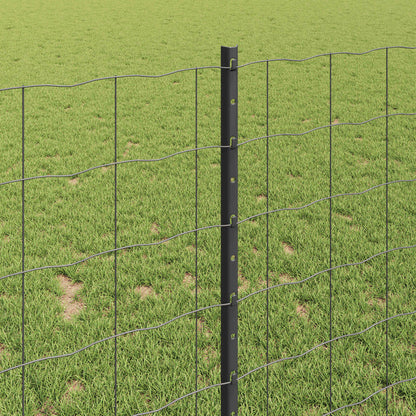 vidaXL Clôture avec poteaux Gris 1 x 10 m Acier