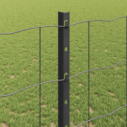 vidaXL Zaun mit Pfosten Grau 1,2 x 10 m Stahl