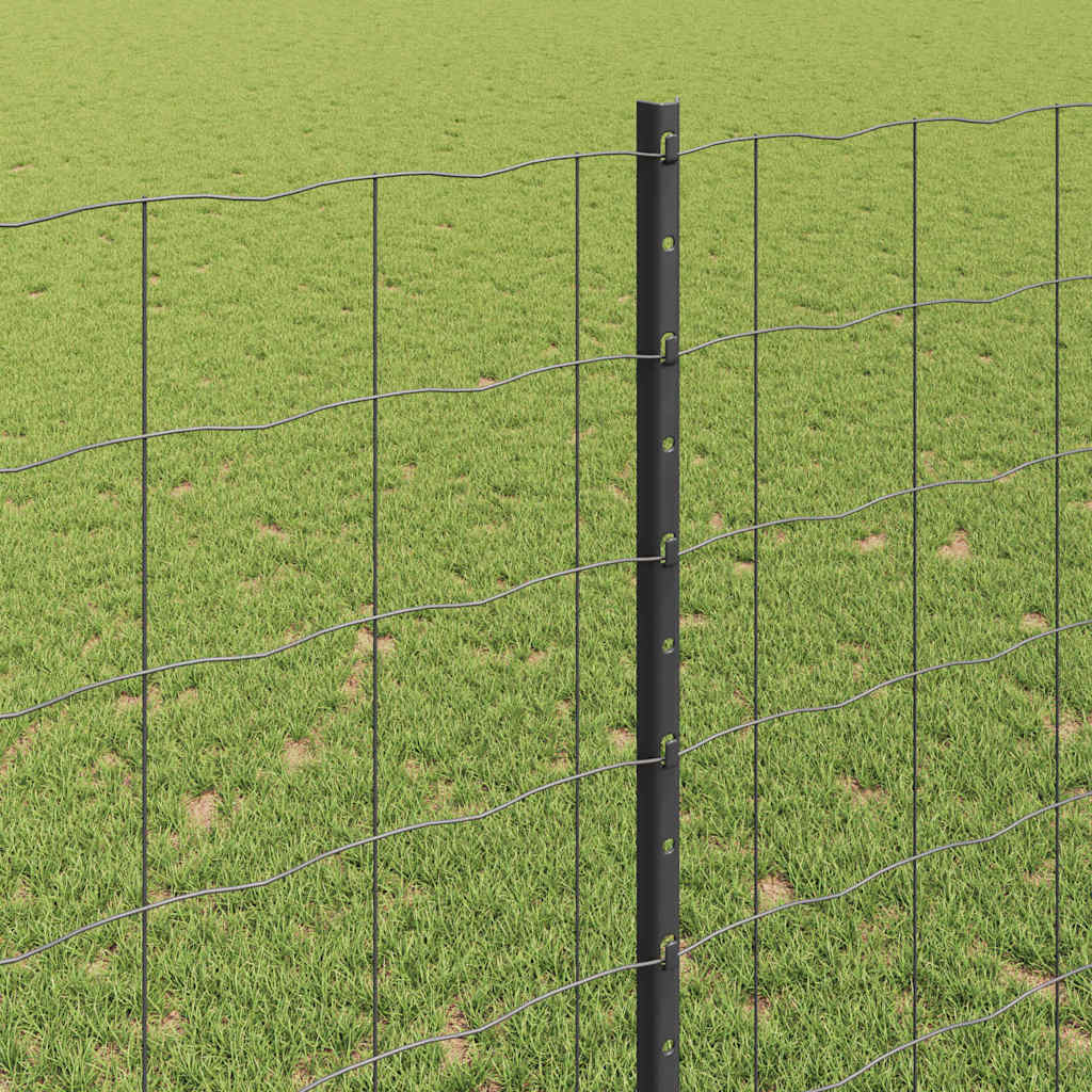 vidaXL Clôture avec poteaux Gris 1,4 x 10 m Acier et PVC