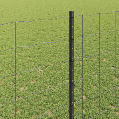 vidaXL Clôture avec poteaux Gris 1,4 x 10 m Acier et PVC