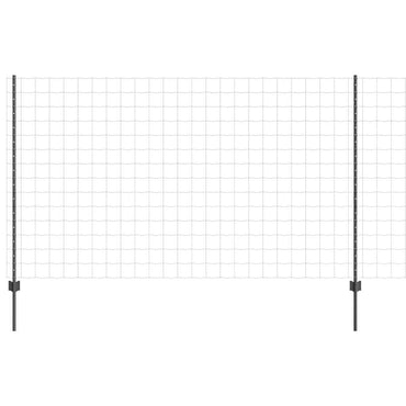 vidaXL Zaun mit Pfosten Grau 1,4 x 10 m Stahl und PVC