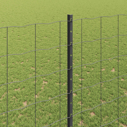 vidaXL Clôture avec poteaux Gris 1,5 x 10 m Acier