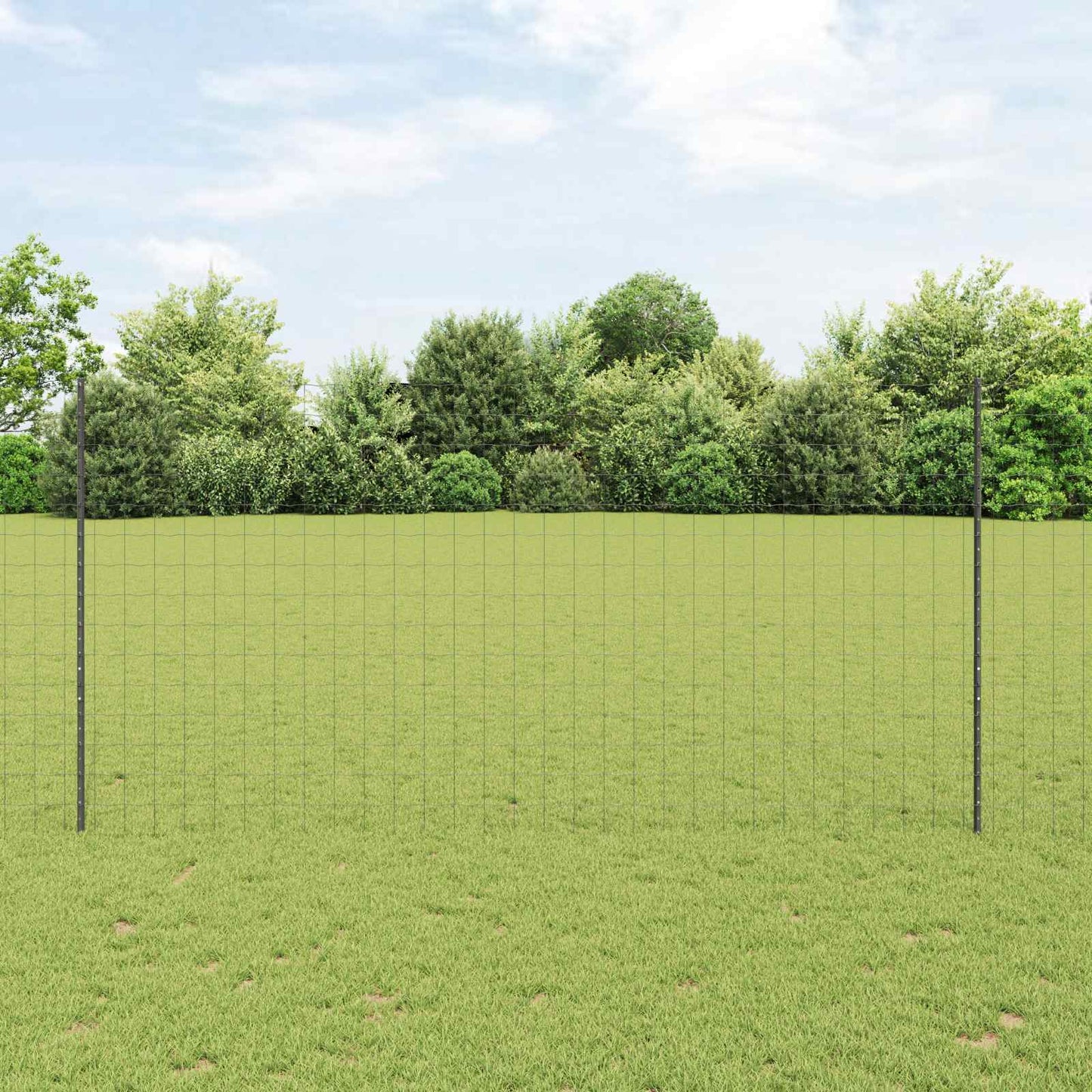 vidaXL Clôture avec poteaux Gris 1,5 x 10 m Acier