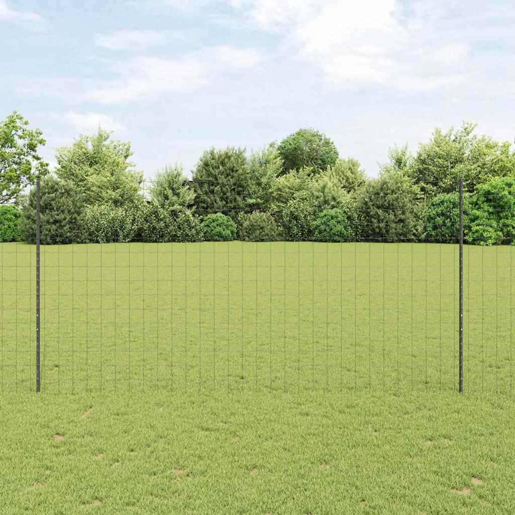 vidaXL Zaun mit Pfosten Grau 1,6 x 10 m Stahl und PVC