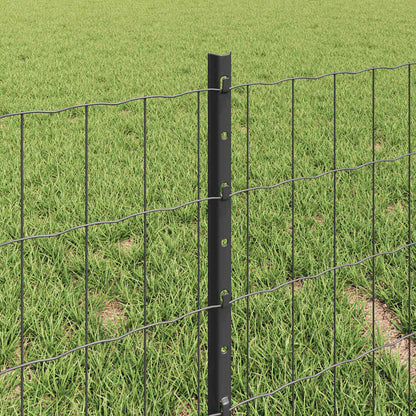 vidaXL Zaun mit Pfosten Grau 0,4 x 25 m Stahl und PVC