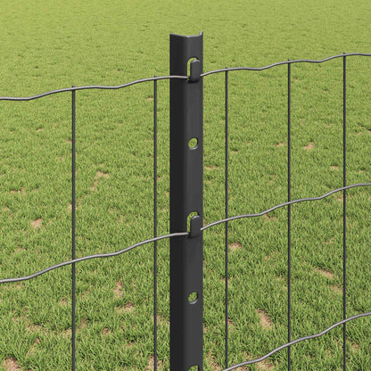 vidaXL Zaun mit Pfosten Grau 1,2 x 25 m Stahl und PVC